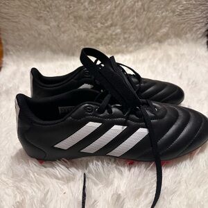 Adidas Black Athletic Shoes with White Stripes